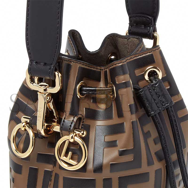 F**di mon trÉsor bucket bag in brown (18*12*10cm)